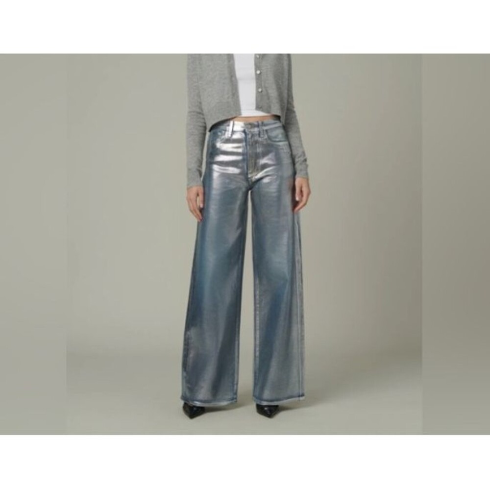 Joe's Jeans Women's Jeans The Mia Wide Leg Jeans in Silver Foiled Indigo size 29